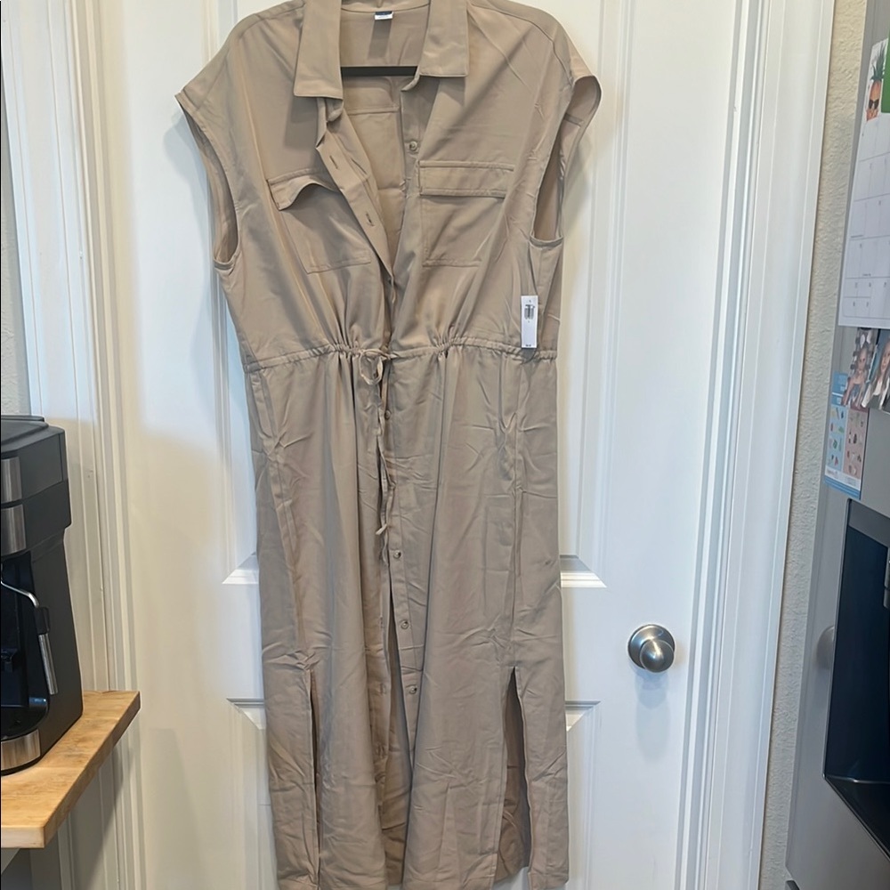 Stylish Tan Sleeveless Dress
